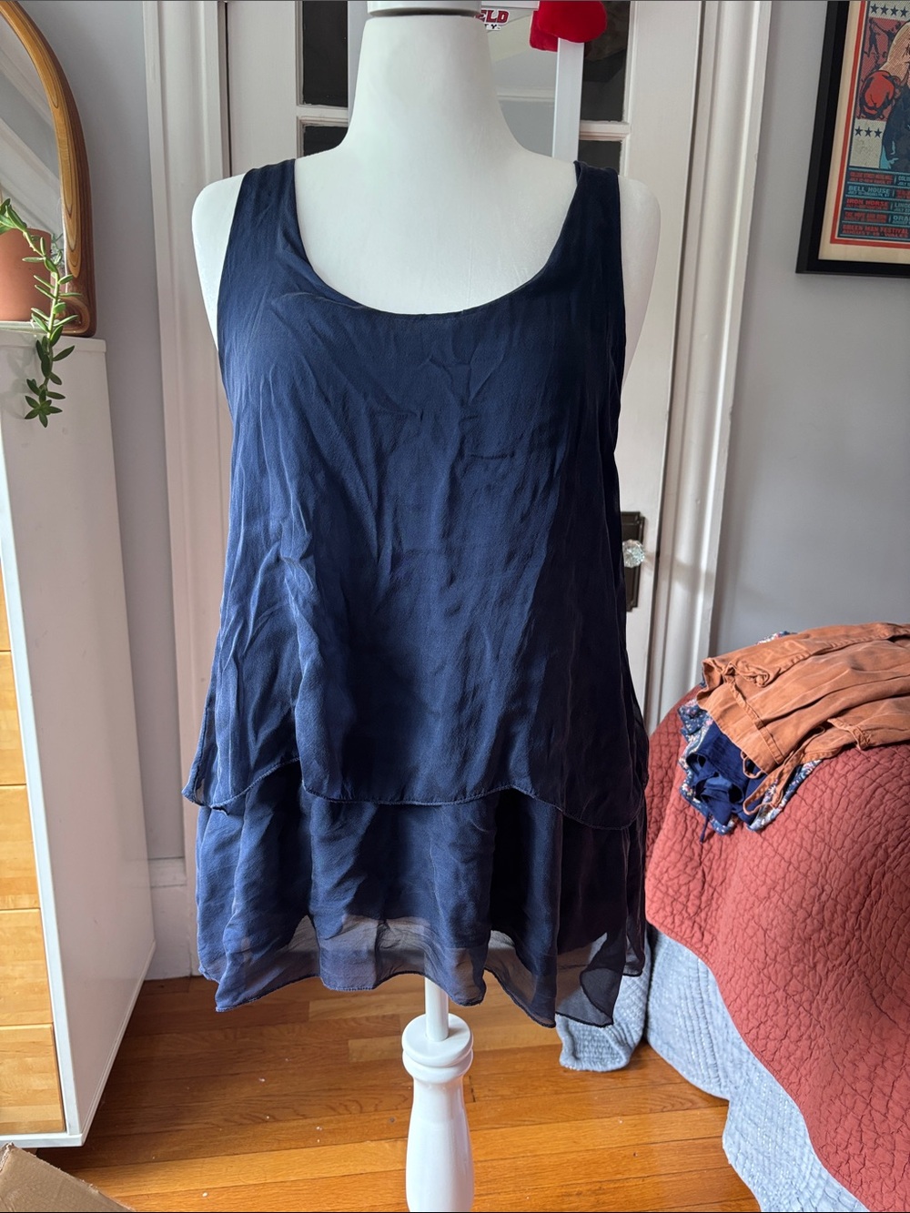 Baci double layered silk tank